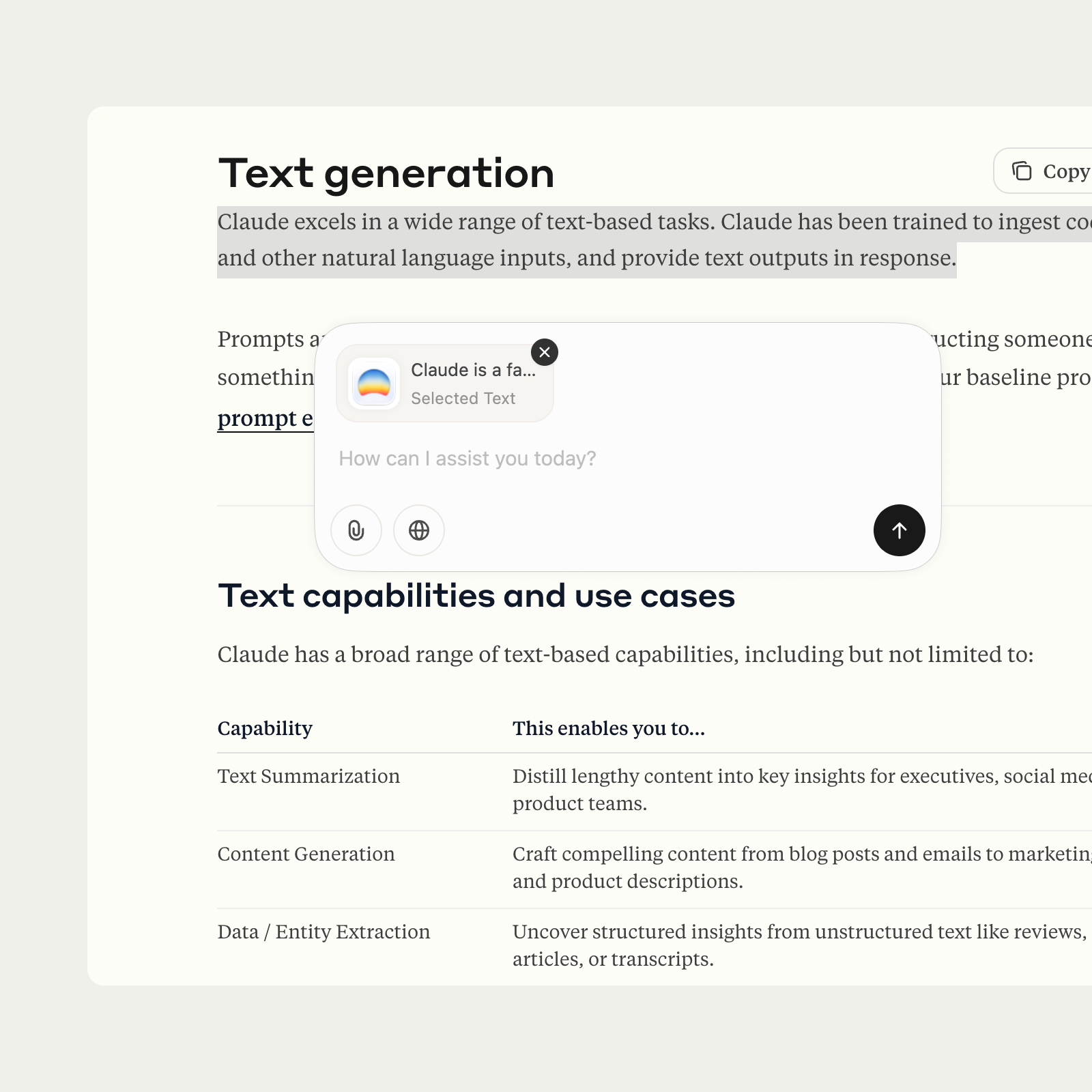 The most convenient toolbar, quick ask and quick actions for text,images