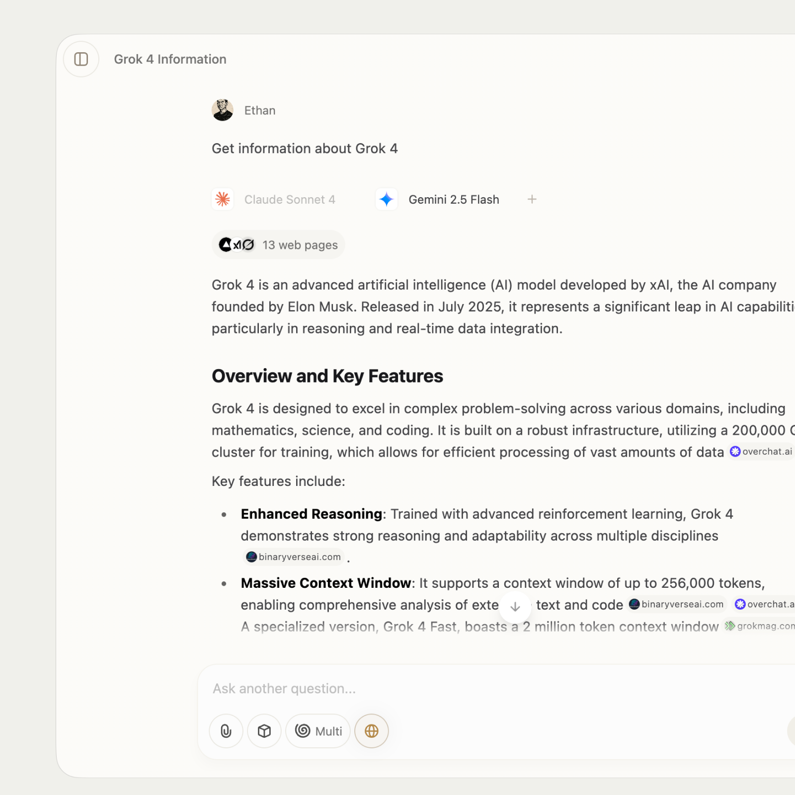 Chat with multiple Al models